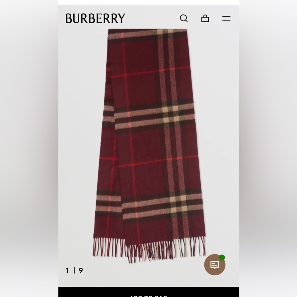 Burberry Check Cashmere Scarf